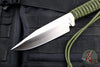 Strider Knives Long WP Fixed Blade Satin with Green Paracord