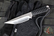 PREOWNED- Strider Knives Fixed Blade- Tanto Edge- Black Cord- Satin Blade PRE1