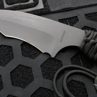 Strider Knives Fixed Blade- Black Finished Recurve- Black Cord