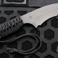 Strider Knives Fixed Blade- Black Finished Recurve- Black Cord