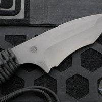 Strider Knives Fixed Blade- Black Finished Recurve- Black Cord