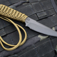 Strider Knives Fighter Small Fixed Blade- Black With Tan Cord