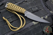 Strider Knives Fighter Small Fixed Blade- Black With Tan Cord