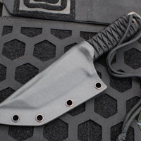Strider Knives Fixed Blade- Tanto Edge- Black D2 Steel Blade with Black Cord