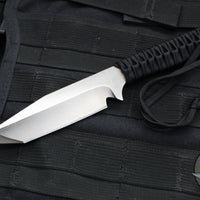 Strider Knives Fixed Blade- Tanto Edge- Black Cord- Satin Blade TE7