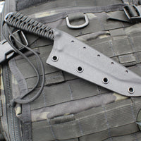 Strider Knives Fixed Blade- Titanium- Tanto Edge- Blue/Purple Ano- Black Cord TETI2