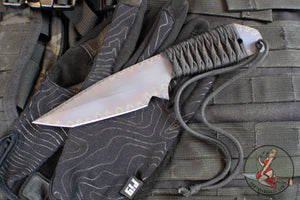 Strider Knives Fixed Blade- Titanium- Tanto Edge- Anodized And Flamed- Black Cord TETI3