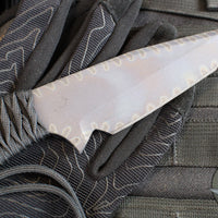 Strider Knives Fixed Blade- Titanium- Tanto Edge- Anodized And Flamed- Black Cord TETI3