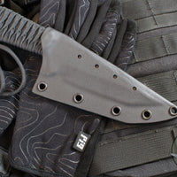 Strider Knives Fixed Blade- Titanium- Tanto Edge- Anodized And Flamed- Black Cord TETI3
