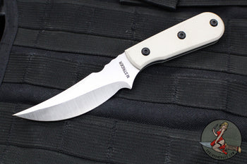Strider Knives Small Fighting Knife- MSK-S- Textured White G-10 Handle- PSB27 Steel Blade