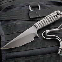 Strider Knives Fixed Blade- Black With Gray Cord- D2 Steel