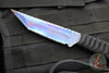 Strider Knives Fixed Blade- Flamed And Blue/Purple Anodized Titanium- Black Cord