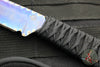 Strider Knives Fixed Blade- Flamed And Blue/Purple Anodized Titanium- Black Cord