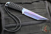 Strider Knives Fixed Blade- Flamed And Blue/Purple Anodized Titanium- Black Cord