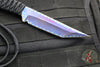 Strider Knives Fixed Blade- Flamed And Blue/Purple Anodized Titanium- Black Cord