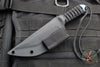 Strider Knives Fixed Blade- Flamed And Blue/Purple Anodized Titanium- Black Cord