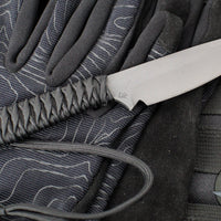 Strider Knives Fixed Blade- Tanto Edge- Black Cord- Black D2 Blade