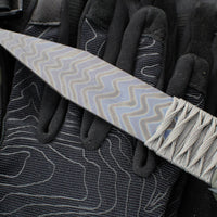 Strider Nail- Titanium- Blued And Zig Zag Flamed- Grey Cord ZIG1