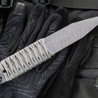 Strider Nail- Titanium- Blued And Zig Zag Flamed- Grey Cord ZIG1