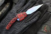 Strider Titanium Nail - Push Dagger Configuration- Blued Finish- Red/Black Cord "RBC8"