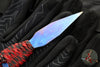 Strider Titanium Nail - Push Dagger Configuration- Blued Finish- Red/Black Cord "RBC8"