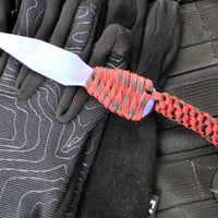Strider Titanium Nail - Push Dagger Configuration- Blued Finish- Red/Black Cord "RBC8"