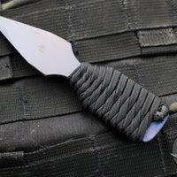 Strider Blue Anodized Titanium Nail -  Push Dagger Configuration- Black Cord