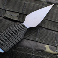 Strider Blue Anodized Titanium Nail -  Push Dagger Configuration- Black Cord