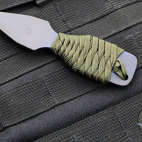 Strider Blue Anodized Titanium Nail -  Push Dagger Configuration- Green Cord