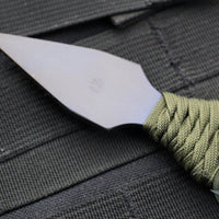 Strider Blue Anodized Titanium Nail -  Push Dagger Configuration- Green Cord