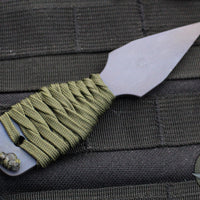 Strider Blue Anodized Titanium Nail -  Push Dagger Configuration- Green Cord