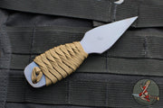 Strider Blue Anodized Titanium Nail -  Push Dagger Configuration- Brown Cord