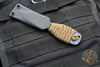 Strider Blue Anodized Titanium Nail -  Push Dagger Configuration- Brown Cord