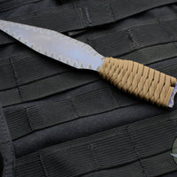 Strider Flamed Titanium Nail -  Push Dagger Arrow Configuration- Brown Cord