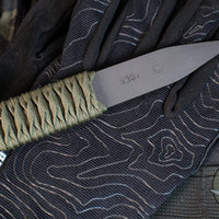 Large Strider Steel Nail- Black Oxide S30V Stamped- Green Cord