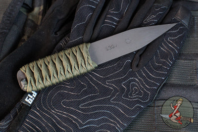 Large Strider Steel Nail- Black Oxide S30V Stamped- Green Cord
