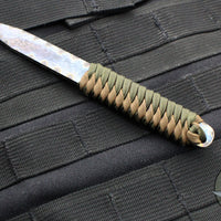 Strider Flamed Titanium Nail- Green/Tan Cord