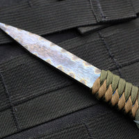 Strider Flamed Titanium Nail- Green/Tan Cord