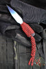 Strider Titanium Nail - Push Dagger Configuration- Blued Finish- Red/Black Cord "RBC8"
