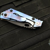 Mick Strider Knives PT - Gen 3- Blue/Purple Anodized Titanium Handle- Black Magnacut Blade- Black Hardware