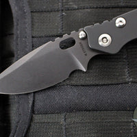 Mick Strider Knives PT Gen 3- "PerT-E"- Drop Point- Black Finished Titanium Handle- Black Finished Magnacut Steel Blade