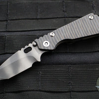 Mick Strider Knives PT- Tanto Edge- Tiger Stripe Camo Finished Blade- Double Flamed Titanium Handle