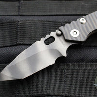 Mick Strider Knives PT- Tanto Edge- Tiger Stripe Camo Finished Blade- Double Flamed Titanium Handle