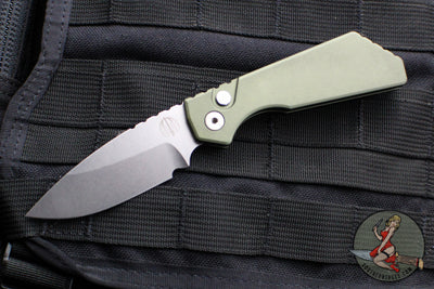 Protech Pro Strider PT + Solid Green Body- Stonewash Magnacut Steel Blade Blade Show 2024 LE Of 100