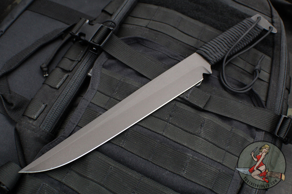 Strider Knives Short Sword- Black Oxide Finish- Black Cord- MAGNACUT Steel