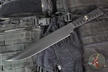 Strider Knives Short Sword- Bastinelli Wrapped- Starlingear Menuki- Black Blade
