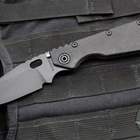 Strider SMF Folder- Drop Point- Black Textured G-10 And Flamed Titanium- Black Finished Magnacut Blade