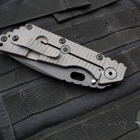 Strider SMF Folder- Drop Point- Black Textured G-10 And Flamed Titanium- Black Finished Magnacut Blade