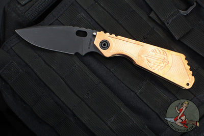 Strider SMF Folder- Drop Point- Copper Top/Anodized Titanium Handle- Black Magnacut Blade