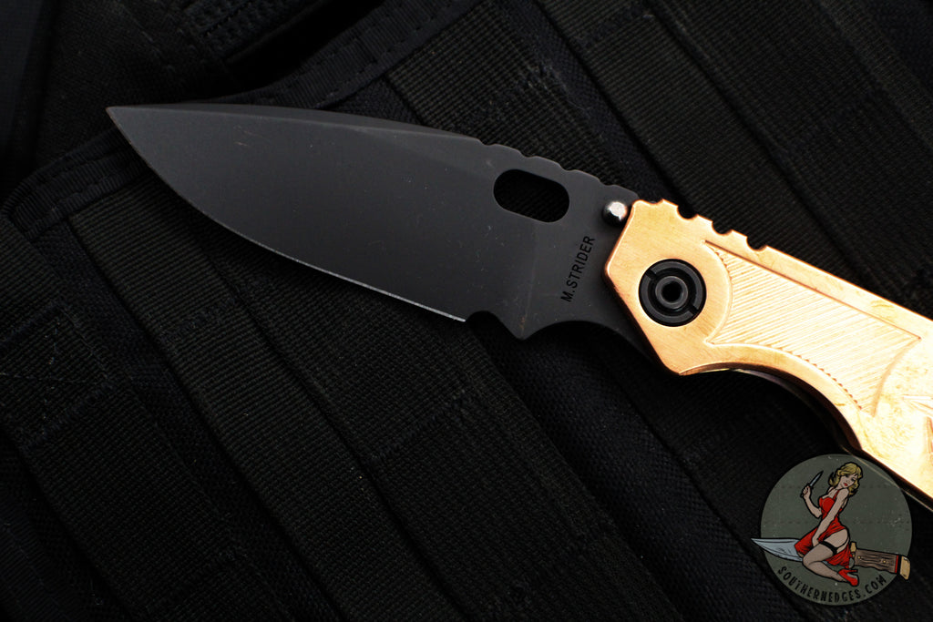 Strider SMF Folder- Drop Point- Copper Top/Anodized Titanium Handle- B ...